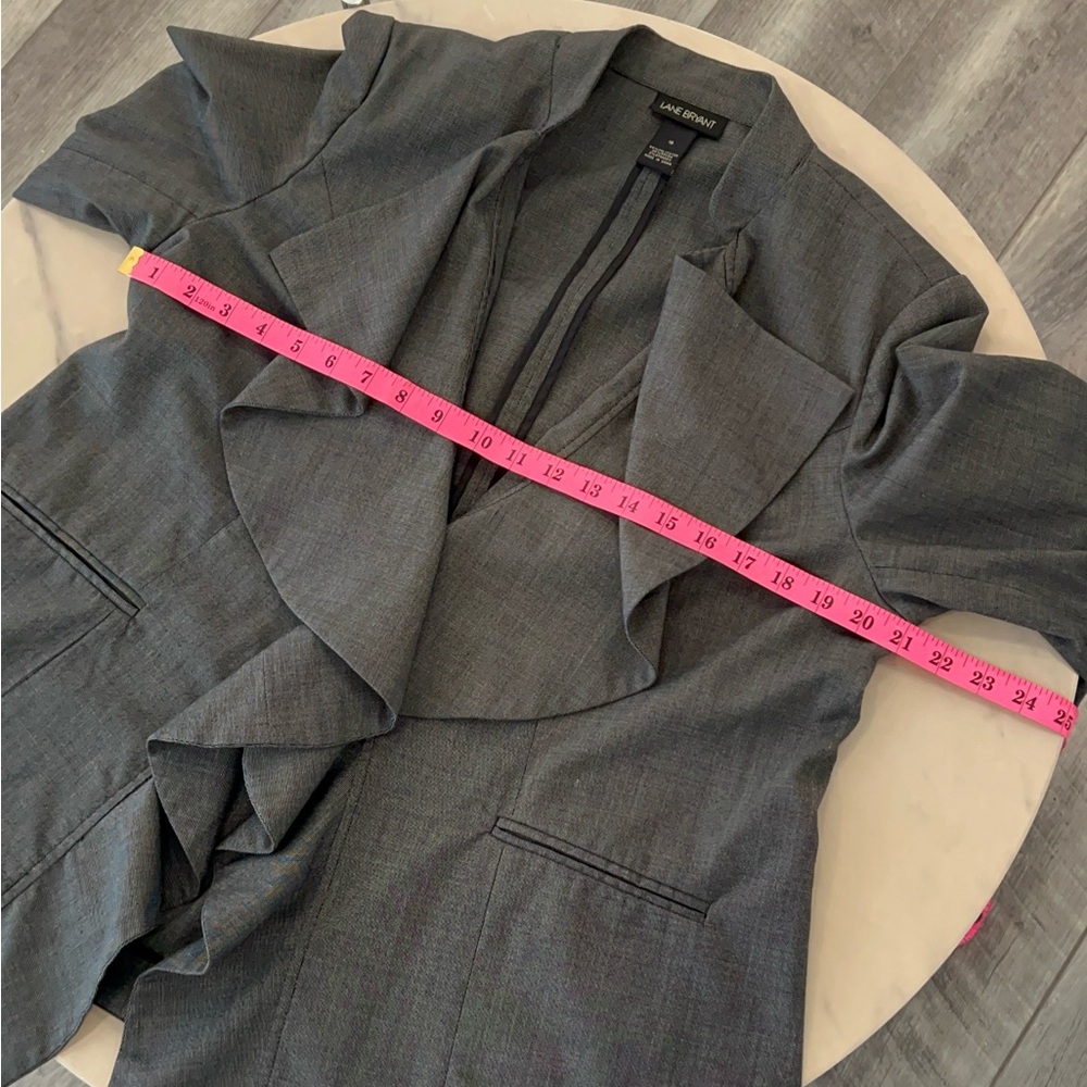 Lane Bryant Gray Ruffle Blazer - Picture 6 of 8